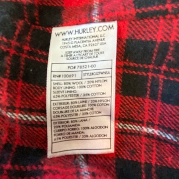 Hurley X Alpha IND Collaboration Black Wool Pea Coat NWT Size small RARE - Picture 14 of 15